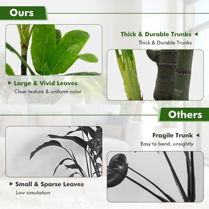 5ft Artificial Banana Tree – Lifelike Faux Tropical Plant with 18 Leaves for Indoor & Outdoor Décor