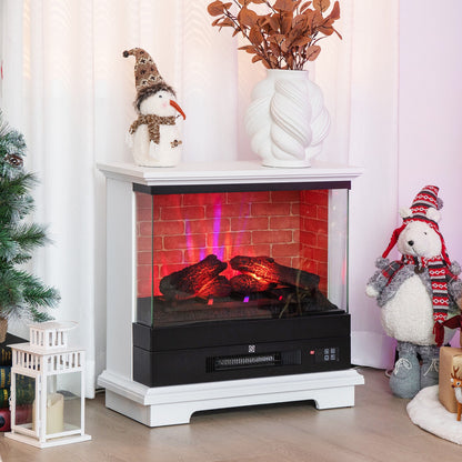 27" Freestanding Electric Fireplace with 3 Level Flame Effect & Adjustable Thermostat
