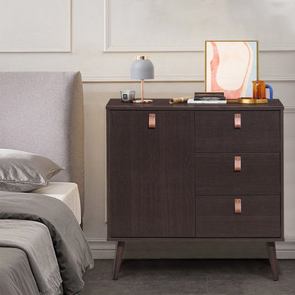 3-Drawer Storage Cabinet with Display Shelves, Modern Sideboard Organizer