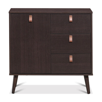 3-Drawer Storage Cabinet with Display Shelves, Modern Sideboard Organizer