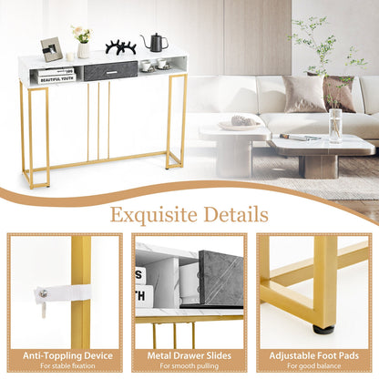 Slim Narrow Sofa Table for Living Room Entryway or Hallway
