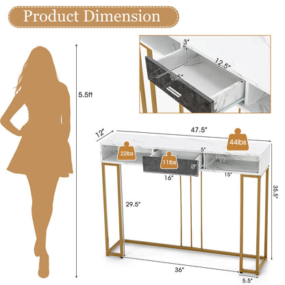 Slim Narrow Sofa Table for Living Room Entryway or Hallway