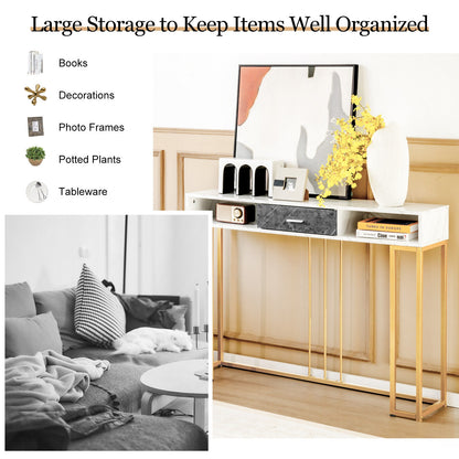 Slim Narrow Sofa Table for Living Room Entryway or Hallway