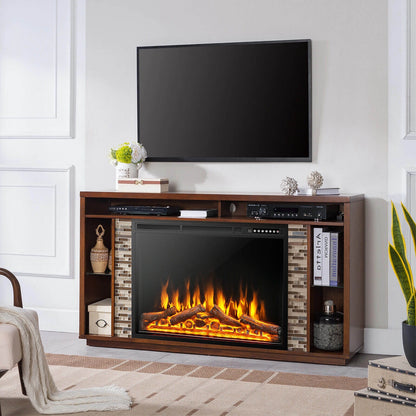 34" & 37" Recessed Electric Fireplace with Adjustable Flames & Customizable Heat Settings