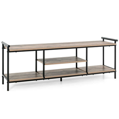 Industrial Style TV Stand with Storage Shelves for TVs up to 60 Inches