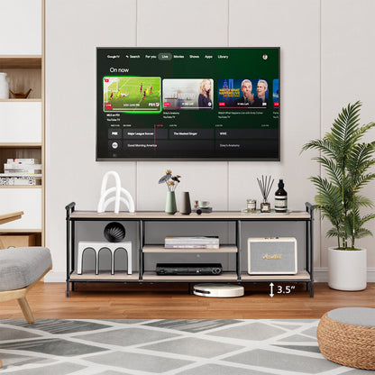Industrial Style TV Stand with Storage Shelves for TVs up to 60 Inches