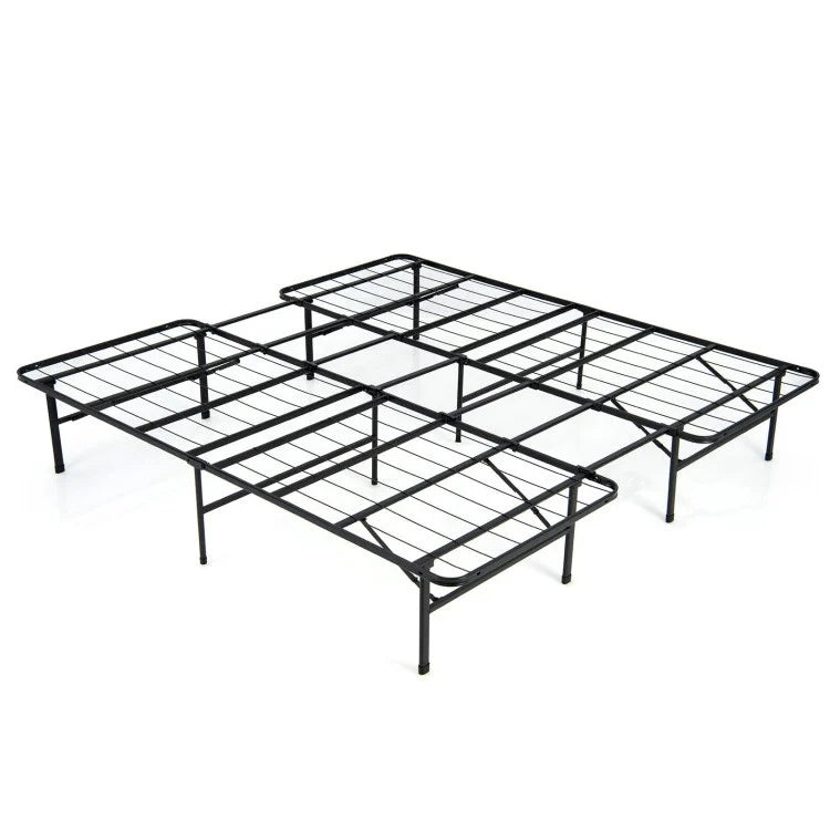 Foldable Steel Platform Bed Frame for Kids and Adults – King Size