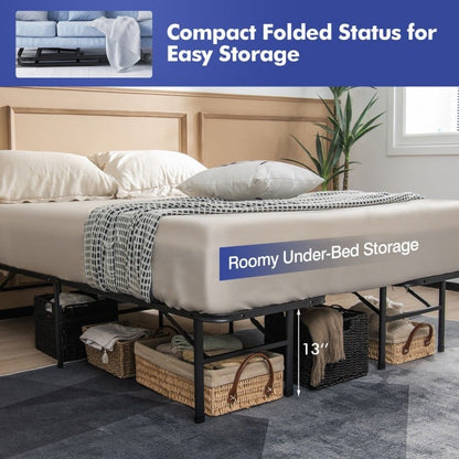 Foldable Steel Platform Bed Frame for Kids and Adults – King Size