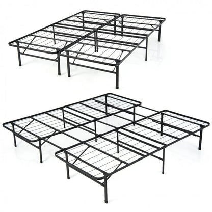 Foldable Steel Platform Bed Frame for Kids and Adults – King Size