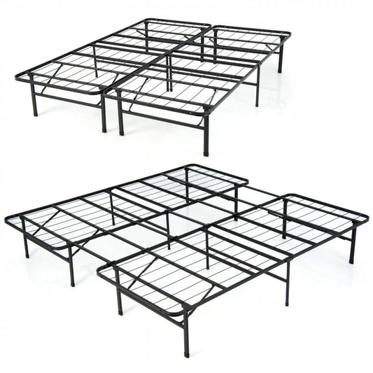 Foldable Steel Platform Bed Frame for Kids and Adults – King Size