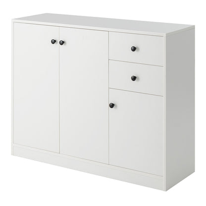 Modern Storage Sideboard Cabinet with Drawers and Adjustable Shelves for Kitchen and Dining Room