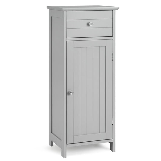 Compact Wooden Bathroom Storage Cabinet with Adjustable Shelf & Drawer