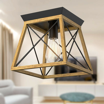 Retro Farmhouse Ceiling Light with E26 Bulb Socket for Hallways & Dining Rooms