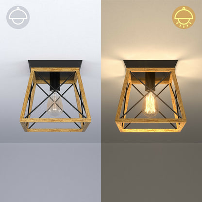 Retro Farmhouse Ceiling Light with E26 Bulb Socket for Hallways & Dining Rooms