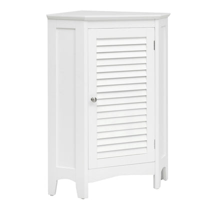Freestanding Corner Storage Cabinet with Shutter Door