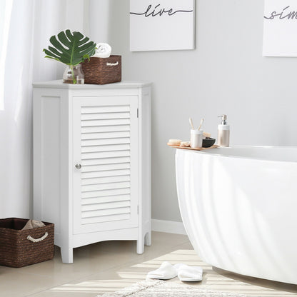 Freestanding Corner Storage Cabinet with Shutter Door