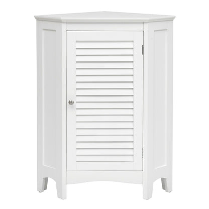 Freestanding Corner Storage Cabinet with Shutter Door