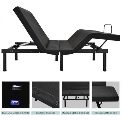 Electric Adjustable Bed Frame with Head Massage & Wireless Remote Control