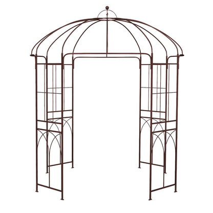 8.4 ft Birdcage Design Metal Garden Arbor for Climbing Plants and Outdoor Décor