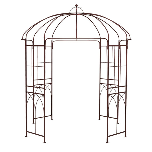 8.4 ft Birdcage Design Metal Garden Arbor for Climbing Plants and Outdoor Décor