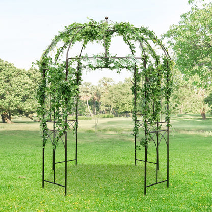 8.4 ft Birdcage Design Metal Garden Arbor for Climbing Plants and Outdoor Décor