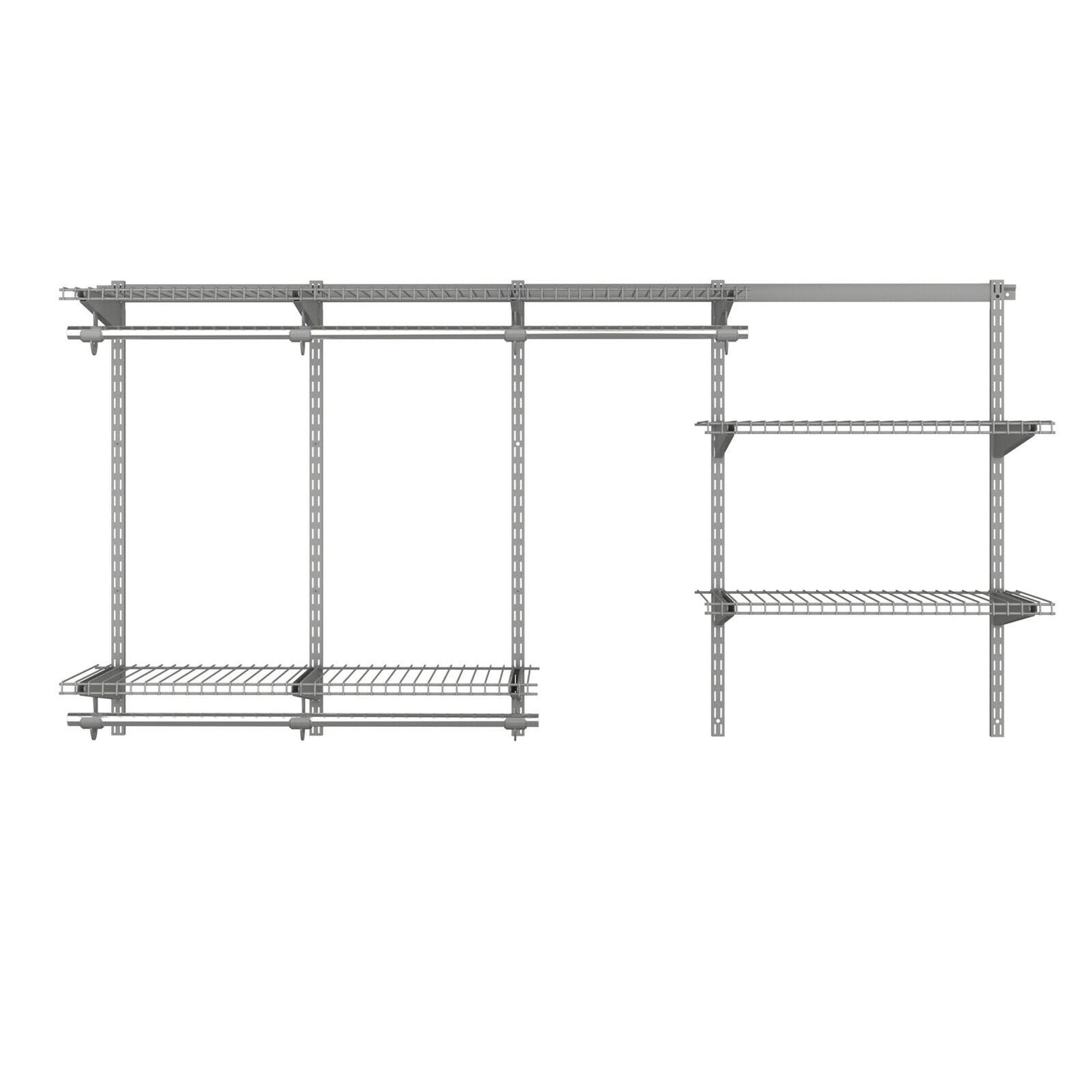 Adjustable Wall-Mounted Closet Organizer System - 3 to 6 Feet with Shelves, Hang Rods & Customizable Storage Solution