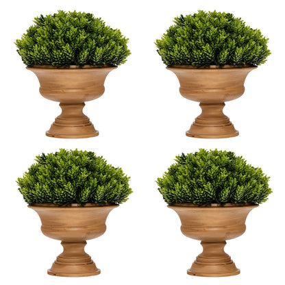 Set of 4 Artificial Boxwood Topiary Trees – Lifelike Faux Greenery for Indoor/Outdoor Decor