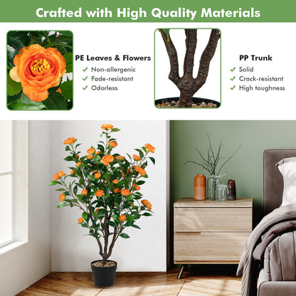 3.3 Foot Lifelike Artificial Camellia Tree for Home and Garden Decor