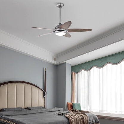 52 Inch Ceiling Fan with LED Light & 3 Adjustable Color Temperatures - Silver