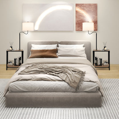 360° Rotatable Floor Lamp with Side Table & USB Charging Ports for Modern Living