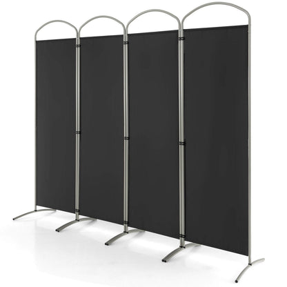 6.2Ft 4-Panel Foldable Room Divider Screen for Home Office and Living Room - Black
