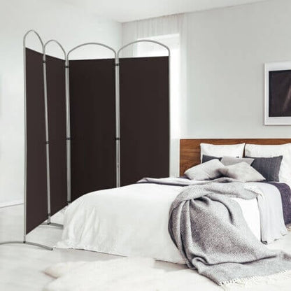 6.2Ft 4-Panel Foldable Room Divider Screen for Home Office and Living Room - Brown