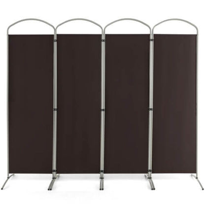 6.2Ft 4-Panel Foldable Room Divider Screen for Home Office and Living Room - Brown