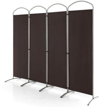 6.2Ft 4-Panel Foldable Room Divider Screen for Home Office and Living Room - Brown