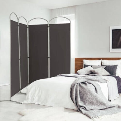 6.2Ft 4-Panel Foldable Room Divider Screen for Home Office and Living Room - Grey