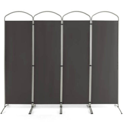 6.2Ft 4-Panel Foldable Room Divider Screen for Home Office and Living Room - Grey