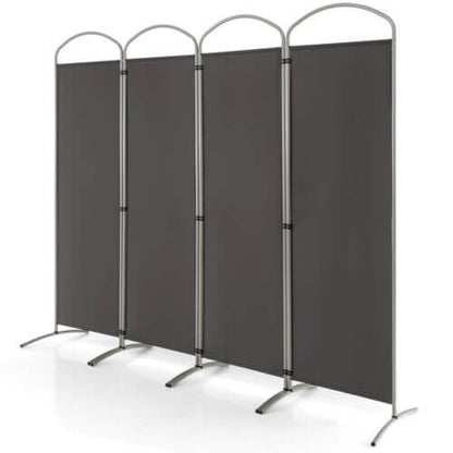 6.2Ft 4-Panel Foldable Room Divider Screen for Home Office and Living Room - Grey