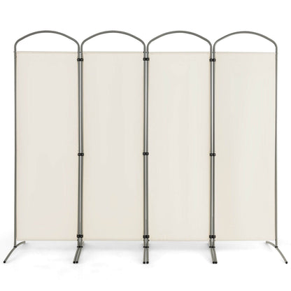 6.2Ft 4-Panel Foldable Room Divider Screen for Home Office and Living Room - White