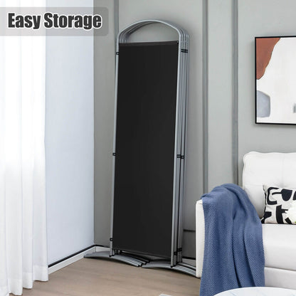 6 Foot 6-Panel Folding Freestanding Room Divider for Ultimate Privacy - Black