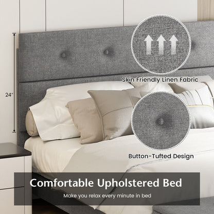 Upholstered Bed Frame with Ottoman Storage – Queen Size