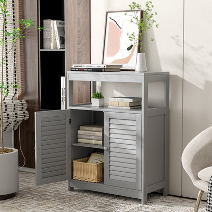 Stylish Freestanding Bathroom Cabinet with Adjustable Shelf & Shutter Doors