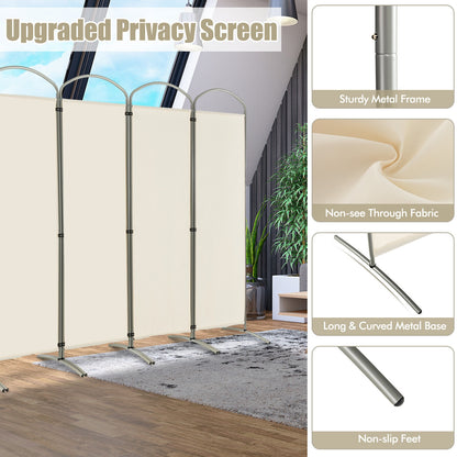 6 Foot 6-Panel Folding Freestanding Room Divider for Ultimate Privacy - White