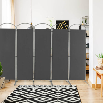 6 Foot 6-Panel Folding Freestanding Room Divider for Ultimate Privacy - Grey