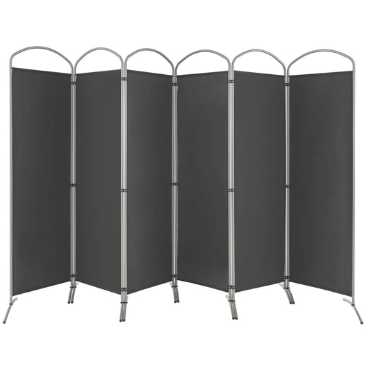 6 Foot 6-Panel Folding Freestanding Room Divider for Ultimate Privacy - Grey