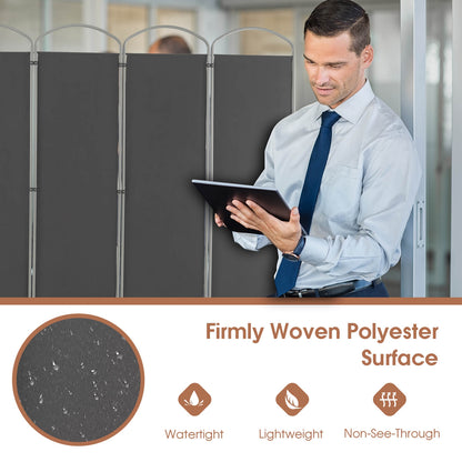6 Foot 6-Panel Folding Freestanding Room Divider for Ultimate Privacy - Grey