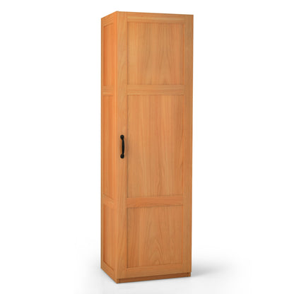 Tall Freestanding Storage Cabinet with 4 Shelves, Anti-Tip Kit & Elegant Farmhouse Design