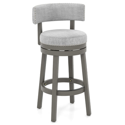 Elegant Swivel Bar Stool with Comfortable Backrest, Footrest, and Fabric Seat, 31 inch