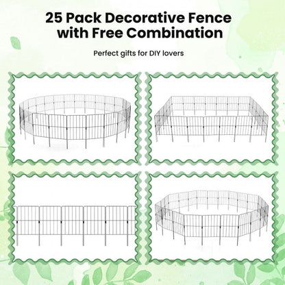 25 Piece Outdoor Garden Fence Set – Adjustable, Rustproof & Flexible Design