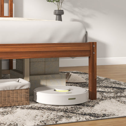Solid Wood Bed Frame with Headboard and Slat Support – Queen Size
