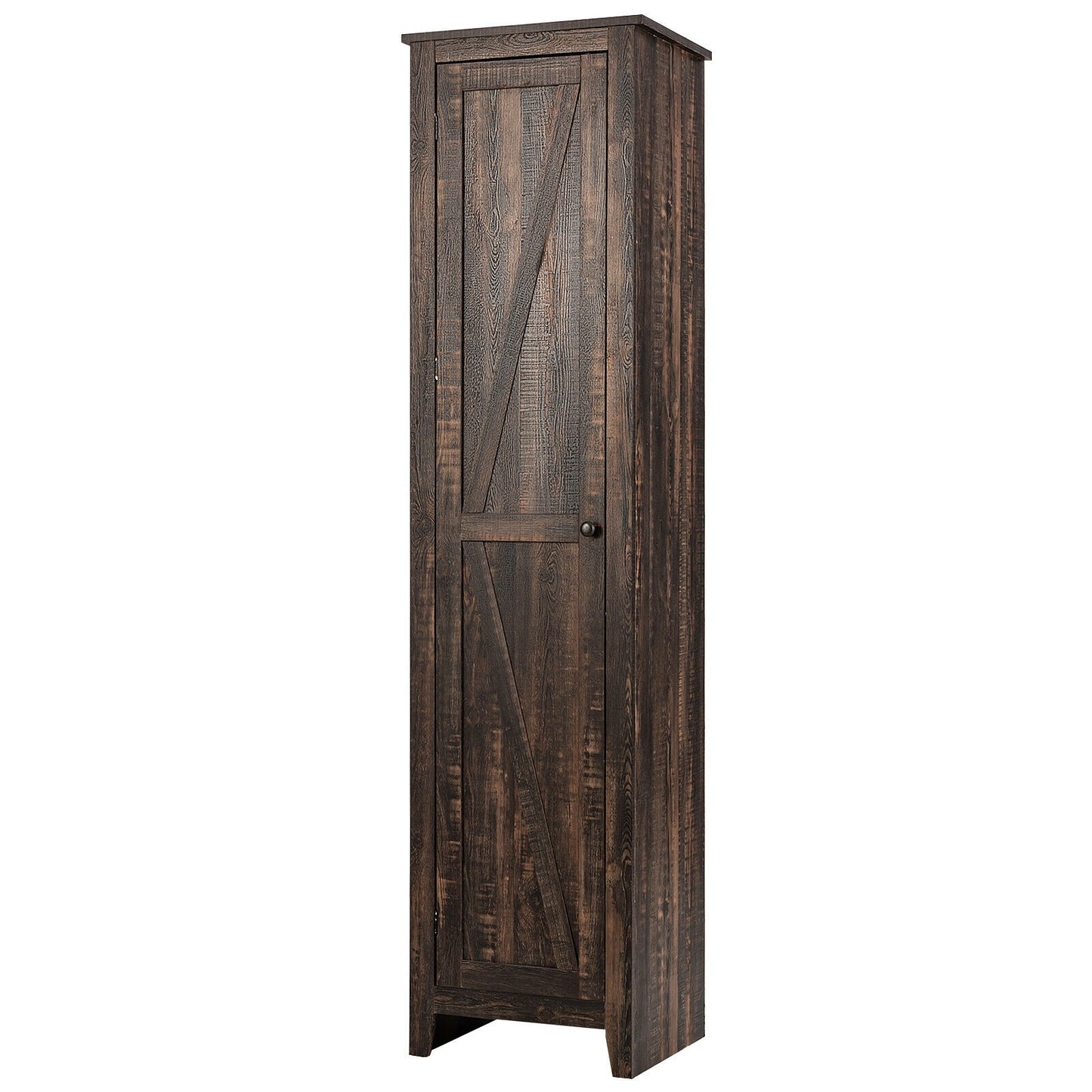 Tall Slim Linen Tower Bathroom Storage Cabinet with Adjustable Shelves